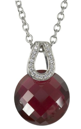 Merii Damen-Collier 925 Sterlingsilber rhodiniert syn. Rubin rot 45 cm M0536N/90/75/45 Preisvergleich