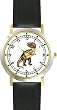 Tyrannosaurus Rex - T Rex - Full Body Dinosaur Animal - WATCHBUDDY&reg; DELUXE TWO-TONE THEME WATCH - Arabic Numbers - Black Leather Strap-Children's Size-Small ( Boy's Size & Girl's Size )