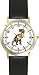 Tyrannosaurus Rex - T Rex - Full Body Dinosaur Animal - WATCHBUDDY&reg; DELUXE TWO-TONE THEME WATCH - Arabic Numbers - Black Leather Strap-Size-Large ( Men's Size or Jumbo Women's Size )