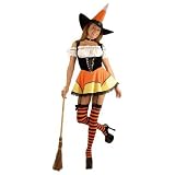 Preteen Candy Corn Witch Costume (Sz:Large 12-14)