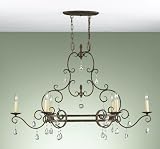 Murray Feiss Chateau F2304/6MBZ Linear (28H x 42W) Crystal 6 Light 360w Pendant in Mocha Bronze