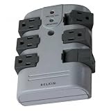 (Price/EA)Surge Protct.,Wallmount,6 Rotating Outlets,1080 Joules,Gray