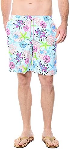 Peter Millar Men's Ocean Floor Parade Swim Trunks CERAMIC XL