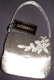 Silver Purse with Beaded Flowers