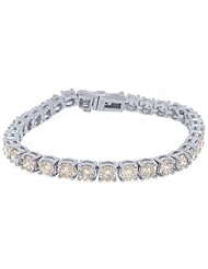 14k White Gold 13.38 Carat Round Diamond Tennis Bracelet