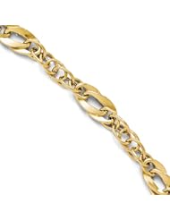 Leslies 14k Polished Fancy Link Bracelet Length 7"