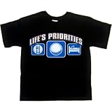 YOUTH T-SHIRT : RED - MEDIUM - Life's Priorities - Eat Sleep Golfing - Golf