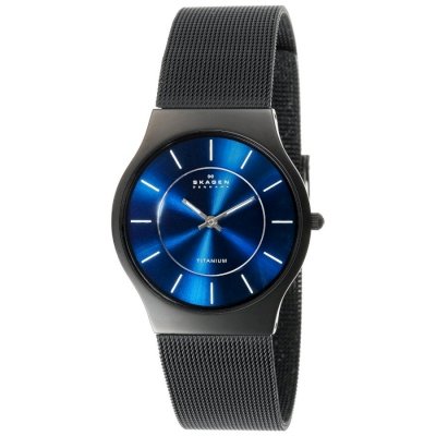 Skagen Men's 233LTMN Titanium Black Mesh Watch