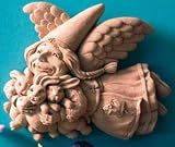 Hand Cast Stone Bunny Rabbit Keeper, Hare, Woman, Flying Gnome Fairy - Collectible Plaque - Concrete Sculpture Hand Cast Stone Bunny Rabbit Keeper, Hare, Woman, Flying Gnome Fairy - Collectible Plaque - Concrete Sculpture
