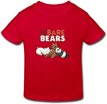 Toddler Kids We Bare Bears Little Boy's Girl's T Shirts Red Size 5-6 Toddler
