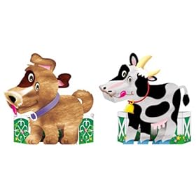 【クリックで詳細表示】びっくり3Dペーパークラフト 犬＆牛セット
