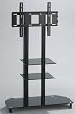 BLACK Glass TV STAND for AV Components with a BRACKET-fits SONY 40  42 46 47 50 HD Screen