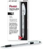 Pentel R.S.V.P. Ballpoint Pen, 0.7mm Fine Tip, Black Ink, Box of 12 (BK90-A)