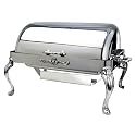 Eastern Tabletop 3204QA 8 Qt Queen Anne Stainless/Brass Rectangular Rolltop Chafer