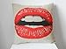 Decorbox Cotton Linen Square Throw Pillow Case Decorative Vintage Cushion Cover Pillowcase Red Hot Lip 18 