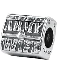 Zable (tm) Sterling Silver Army Wife Bead / Charm