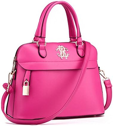 BagVenus 2015 Pure Color Lock Patent Leather Boutique Tote Bags Shoulder Handbag for Women with Micom Zip Pouch(C3)