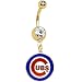 Major League Baseball Logo GOLD GEM Belly Ring - Chicago Cubs