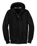 Sport Tek Men's Big Super Heavyweight Pullover Full Zip Hooded Sweatshirt, Black, X-Large Big