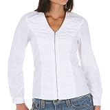 WDNY Zipper Ruched White Shirt, Medium