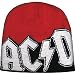 AC/DC Beanie Red with White / Black lightning bolt logo knit hat