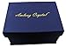 Amlong Crystal 3 Inch Blue Globe with 2 Inch Crystal Angled Stand and Gift Box