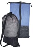 BLUE SNORKEL BAG! MESH DRAW STRING W/ SHOULDER STRAP