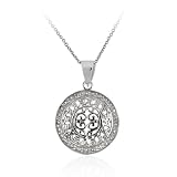 Sterling Silver Celtic Medallion Pendant with Rolo Chain, 18