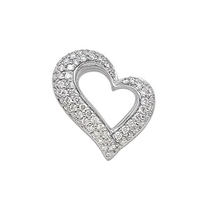 Diamond Heart Pendant in 14K White Gold