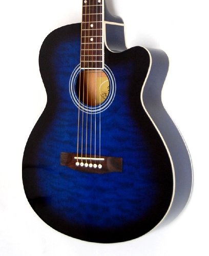blau-schwarze Cutaway Design 4/4 Westerngitarre 