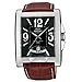 Orient #CEVAD004B Men's Wide Calendar Black Automatic Watch(Brown Band)