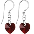 Austrian Crystal Heart January Birthstone Earrings MADE WITH SWAROVSKI ELEMENTS