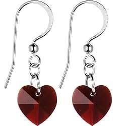 Austrian Crystal Heart January Birthstone Earrings MADE WITH SWAROVSKI ELEMENTS