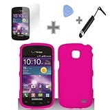 Rubberized Solid Rose Pink Color Snap on Hard Case Skin Cover Faceplate for Samsung Illusion Galaxy Proclaim i110 Verizon Straight Talk
