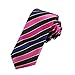 DAE7A19-21 Business Groomsmen Woven Microfiber Stripes Skinny Tie By Dan Smith