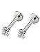 Jstyle Jewelry 316L Stainless Steel 16G 3mm CZ Labret Monroe Nose Piercing Lip Rings Studs Helix Tragus Ear Piercings 2-6 Pcs 8mm