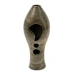 Handmade Terracotta Hurricane Lantern Vase With Sleek Charcoal Sheen
