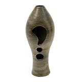 EXP Handmade Terracotta Hurricane Lantern Vase With Sleek Charcoal Sheen