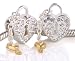 Valentines Day 925 solid silver & 14k Gold Swarovski Crystal KEY TO MY HEART bead charm for pandora, baigi, Troll and European Style Charm bracelets