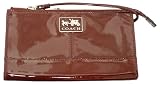 Coach Chelsea Patent Leather Zippy Clutch Wallet Wrisltet Bag 46277 Wine