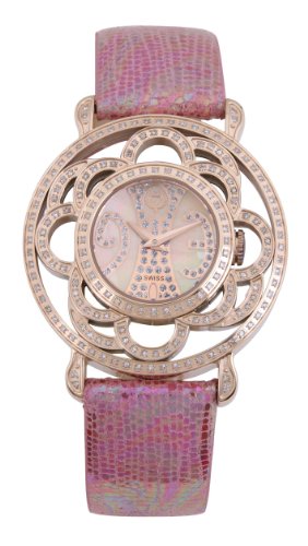 Brillier Women's 04-51325-08 Papillon Swiss-Quartz Mother-Of-Pearl Watch