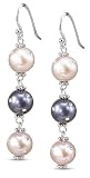 CleverEve's Preciosa and Peacock Potato Pearls Earrings in Sterling Silver with Cz stones