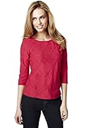  Per Una 3/4 Sleeve Diamond Textured Top