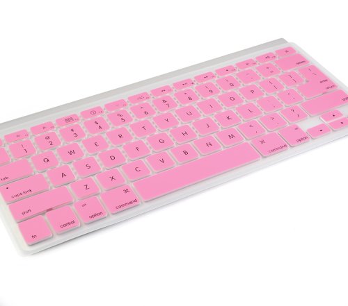 Tastaturschutz, Silikon Tastenschutz für Macbook pro / air u. weitere Apple Tastaturen, QWERTY Tastaturbelegung(US amerikanische Tastenfolge), Kratzschutz für Tastatur, Pink, Marke Incutex