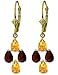 14k Solid Gold Leverback Earrings with Garnets and title=