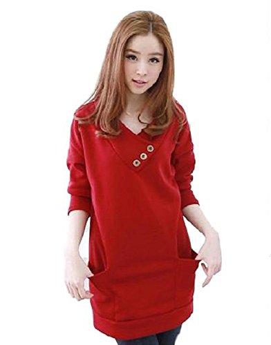 チュニック 長袖 レディース トップス Vネック ポケット付き