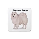 American Eskimo Rubber Square Coaster (4 pack)