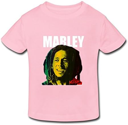 POWEBBABY Kid's Toddler Bob Marley Photo Age 2-6 T-shirt Pink 5-6 Toddler