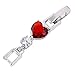 EleQueen Women's Silver-Tone Full Cubic Zirconia Love Heart Bridal Tennis Bracelet Ruby Color, 6.7''+1.4'' Extender