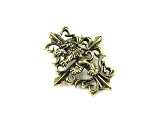 Lion Coat of Arms Brass Plated Pendant with Ball Chain Necklace